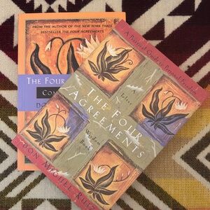 THE FOUR AGREEMENTS AND THE FOUR AGREEMENTS COMPANION BOOK-EXCELLENT CONDITION